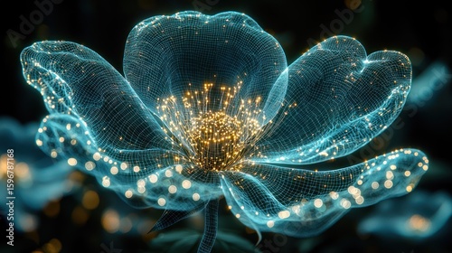 Digital Bloom: A Mesmerizing Cybernetic Flower