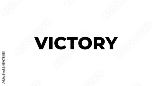 Bold victory text effect animation with dynamic glowing motion, vibrant typography, and cinematic celebration reveal