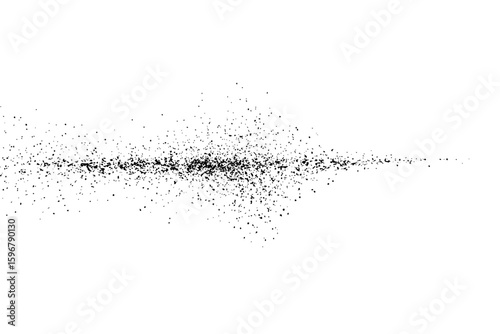 Abstract black and white illustration of converging lines with a central white space area present