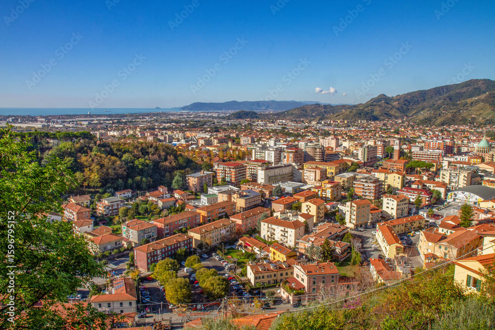 Fototapeta premium Picturesque view of the town of Massa in Tuscany, Italy.