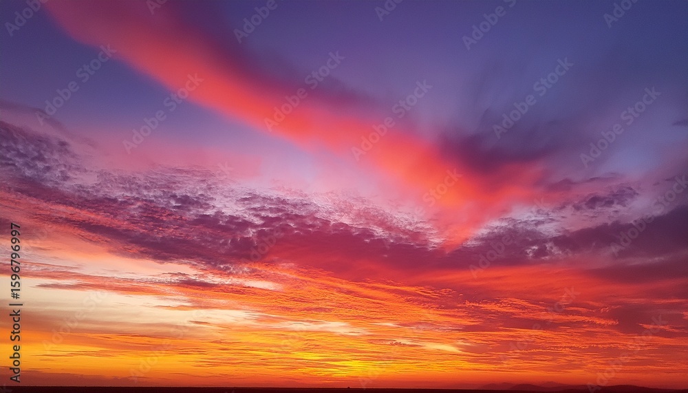 Fototapeta premium vibrant sunset sky gradient orange purple red hues background