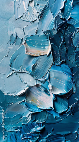 Abstract oil painting with layered brush strokes and a monochromatic palette
