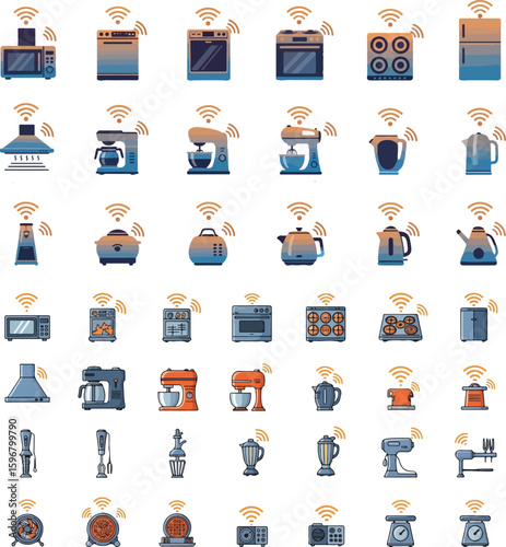 kitchen utensils colorful vectors