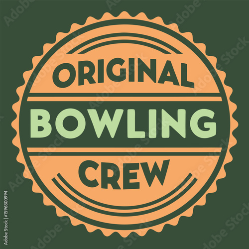 Original Bowling Crew Badge Design Retro Vintage Style Graphic