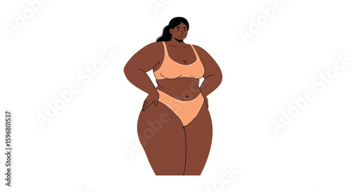 Confident woman in minimalist swimwear art