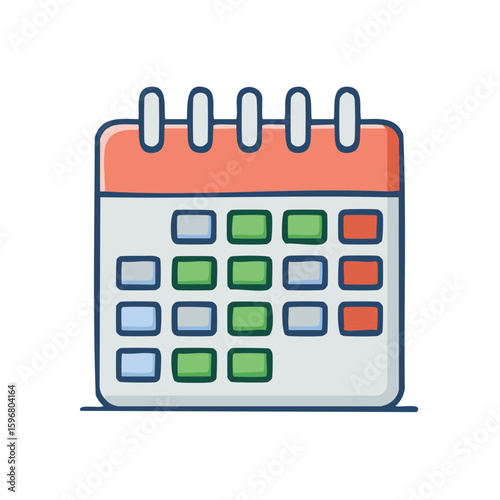 Calendar illustration with marked important dates for planning and reminder purposes.