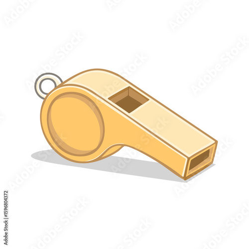 Illustration of a Plastic Sport Whistle, Coaching Equipment or Signaling Device, Safety