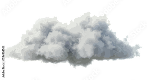 Abstract watercolor cloud formation on white background