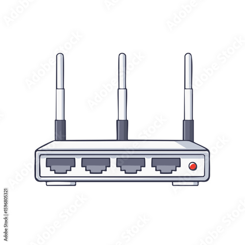 Wireless Router: Internet Connectivity, Network Hub with Antennas, Illustration