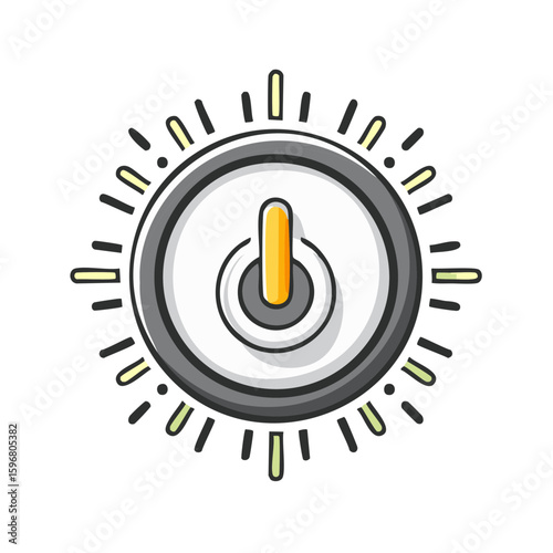 Isolated switch graphic with toggle lever on button icon design element to power on technology devices for digital projects and layouts
