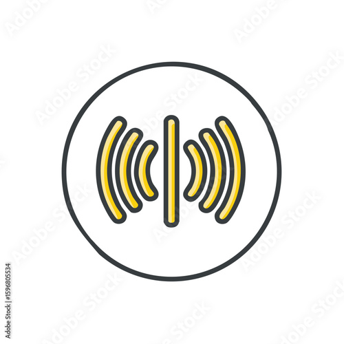 Transmitting Signal Icon Inside Circle Audio Waves Broadcast Communication Transmission Technology