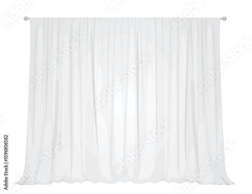 White curtain drapes. vector illustration 