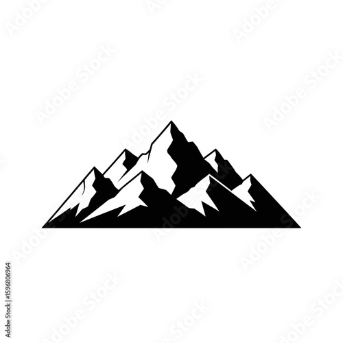 Mountain Peaks: An illustration of majestic mountain peaks, rendered in striking black and white, evokes a sense of grandeur and resilience. 