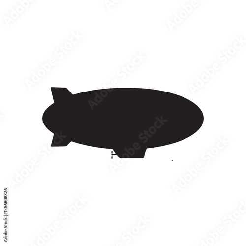 Blimp silhouette vector icon flat illustration design on white background