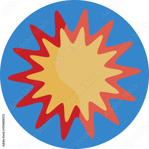 A burst of fire and debris, symbolizing a powerful and dramatic impact in action scene