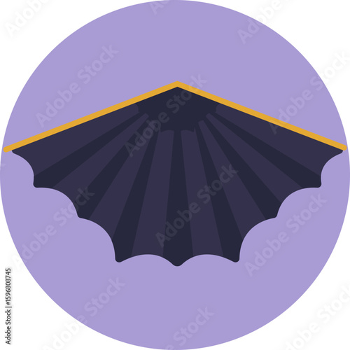 A dark, flowing cape with scalloped edges, iconic to Batman’s costume.