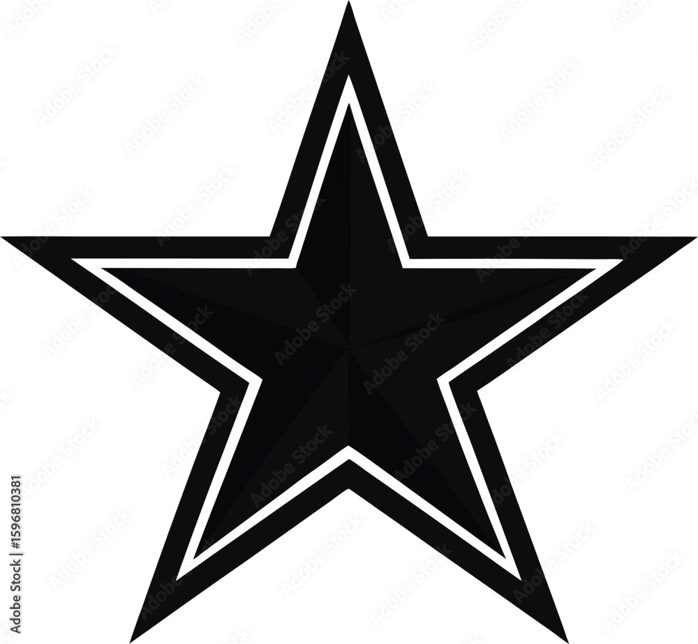 Fototapeta premium Clean and simple black star illustration perfect for graphic design projects web elements and decorative accents