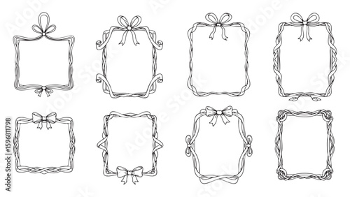 Elegant Bow-Tied Frames A Collection of Decorative Embellishments for Invitations and Art Projects