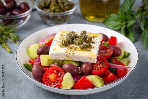 Greek salad with fresh vege...