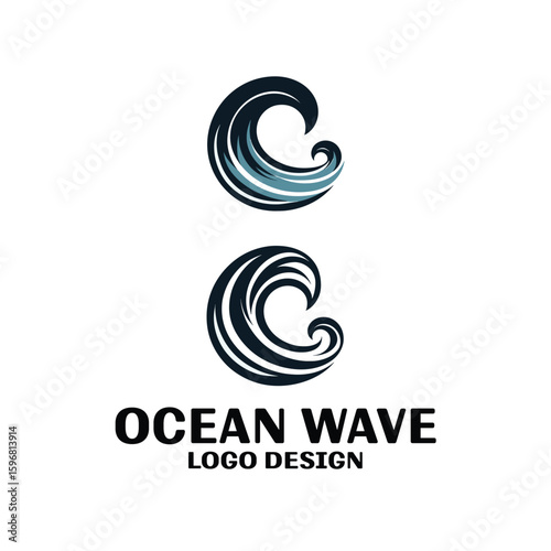 Ocean Wave Vector Logo Design 