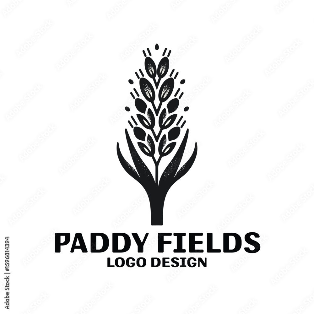 Obraz premium Paddy Fields Vector Logo Design 