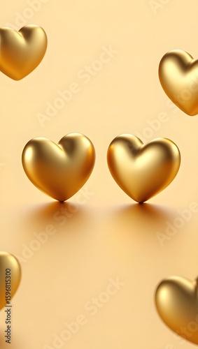 Golden Heart - Abstract Love and Romance Concept