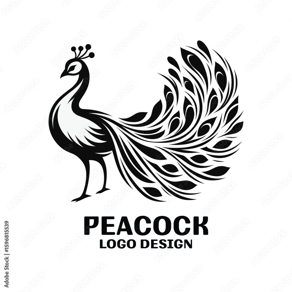 Fototapeta premium Peacock Vector Logo Design 