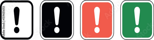 Exclamation point symbols in various colors exclamation mark warning