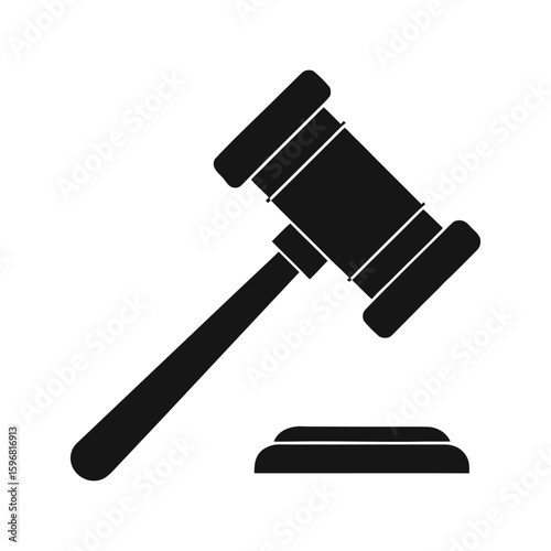 Legal Judgment Hammer Line Art  
