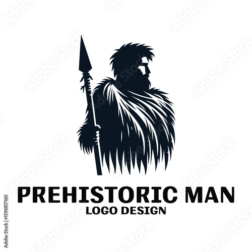 Prehistoric Man Vector Logo Design 