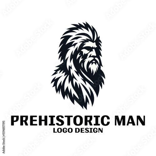 Prehistoric Man Vector Logo Design 