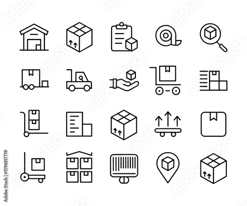 Warehouse & Shipping Icons for Logistics