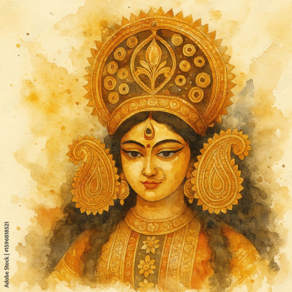 Obraz premium Maha navami background illustration. 