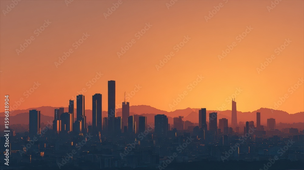 Obraz premium Urban Sunset Skyline