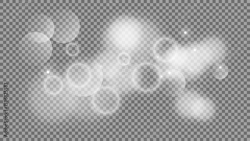 Bokeh circles on transparent background