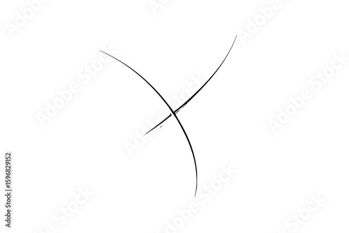 Abstract circular design with radiating lines and a central dot in black and white style illustration