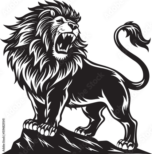 Majestic Roaring Lion Illustration