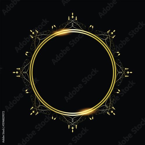 round shape photo frame vector
