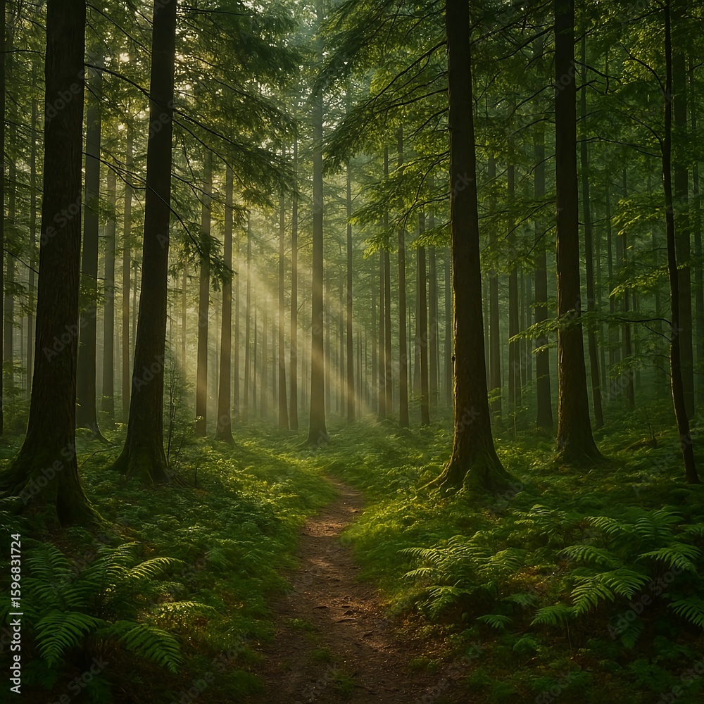 Obraz premium morning in the forest