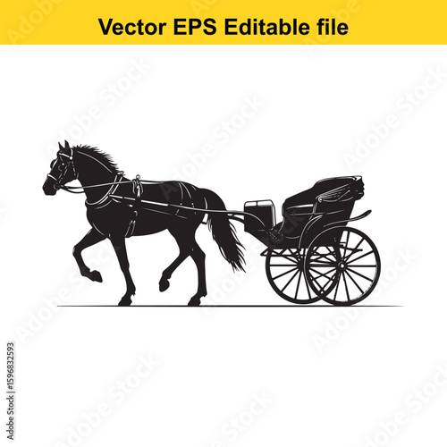 A horse pulling a vintage carriage, a classic mode of transport