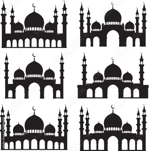 Islamic mosque architecture silhouette dome