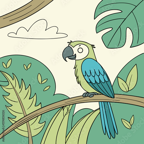 parrot on branch