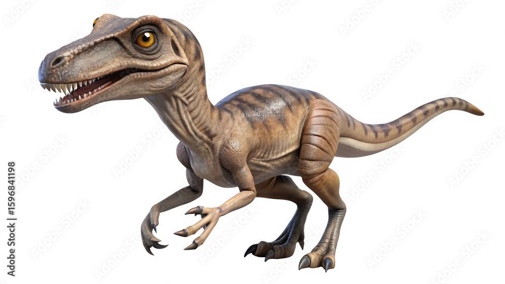 Fototapeta premium 3d velociraptor dinosaur isolated on transparent background