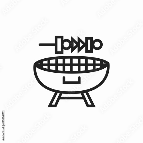 bbq grill icon sign vector