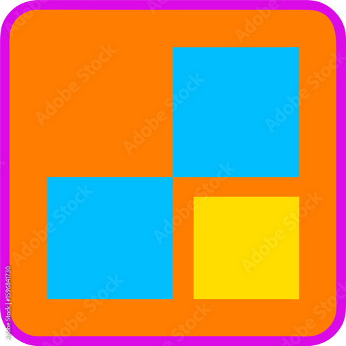 Colorful abstract geometric blocks, building or pattern
