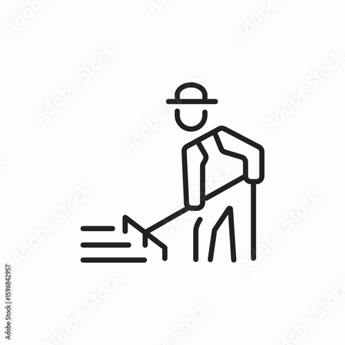 plow land icon sign vector