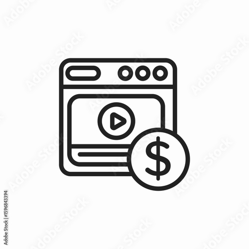 video monetization icon sign vector