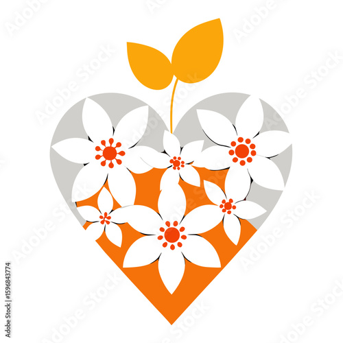 heart with flowers