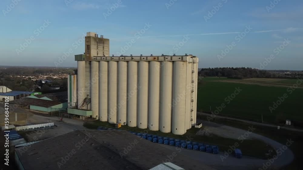 Silo agricole utilisé pour stocker les céréales en attendant leur commercialisation. Silo agricole utilisé pour stocker les céréales en attendant leur commercialisation.