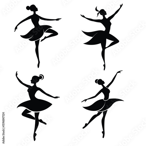 Ballerina Dance Silhouette Set